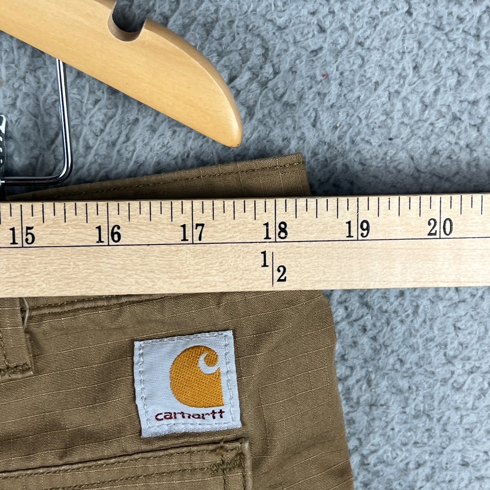 Carhartt Force Relaxed Fit Cargo Pants Mens 36x30 Brown Ripstop Work Trousers - Picture 10 of 11